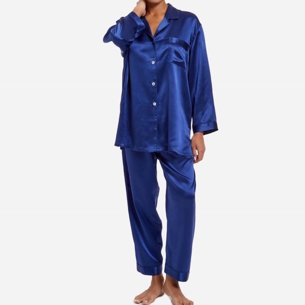 NWT COCOON june silk pajama set in navy Nwt Women’s xs handmade